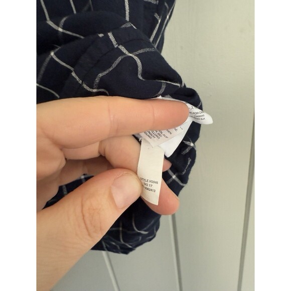 Madewell Central Drapey Shirt Women’s XS Navy Blue Windowpane Oversized H3846 - Picture 5 of 5